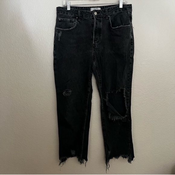 Free People Good Times Relaxed Skinny Jeans in Black Size: 30 - Picture 2 of 15